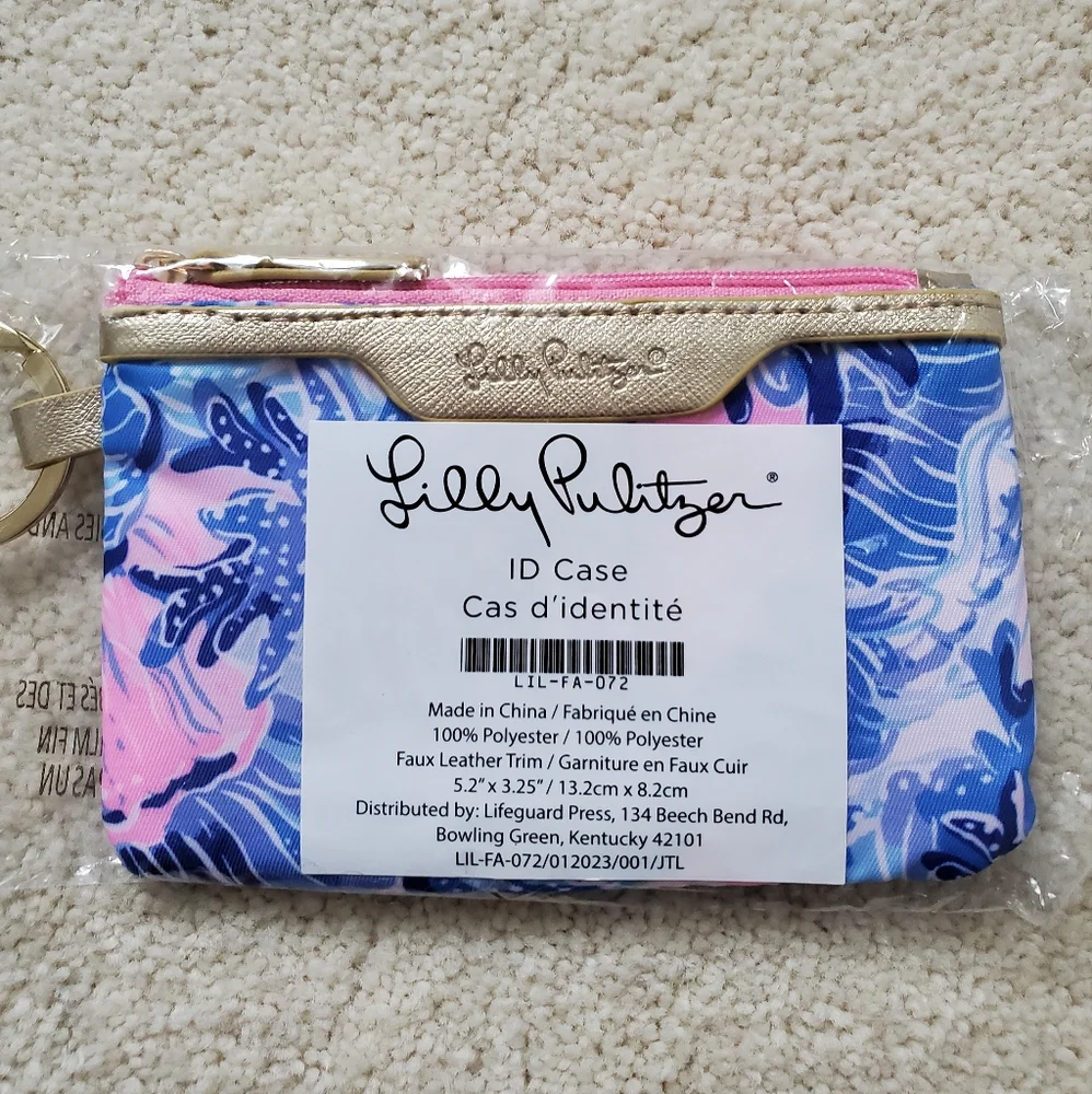 NWT Lilly Pulitzer Shade Seekers ID Case Tropical Print Keychain